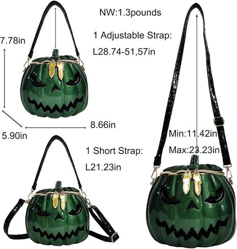 المرأة فريدة من نوعها الجدة حقيبة كتف Crossbody حقيبة يد الرجال PVC رعب غريب هالوين اليقطين المحفظة in Kuwait