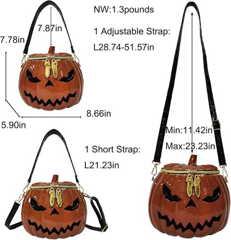 المرأة فريدة من نوعها الجدة حقيبة كتف Crossbody حقيبة يد الرجال PVC رعب غريب هالوين اليقطين المحفظة in Kuwait