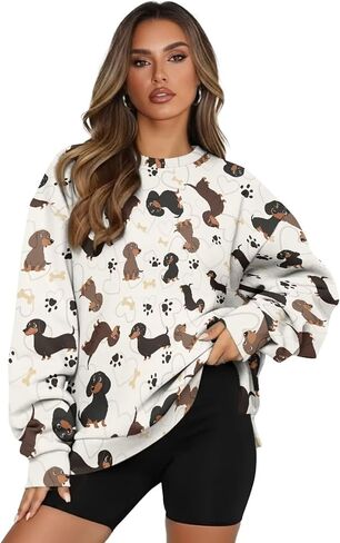 AFPANQZ Crewneck Sweatshirts for Women Long Sleeve Pullover 2025 Fall Fashion Clothes Winter Tops with Pockets S-3XL in Saudi Arabia