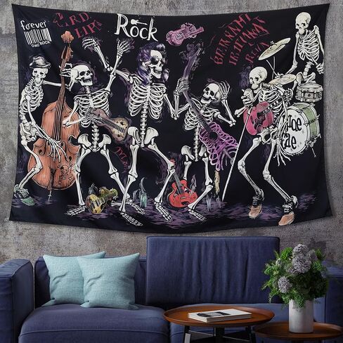 NAVNAWM Funny Skull Wall Hanging for Bedroom Decor - Skeleton Tapestry Aesthetic 51 * 39 Inches in Saudi Arabia