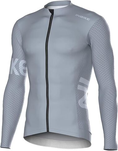 INBIKE Cycling Jersey Men, Long Sleeves Quick Dry Bike Shorts with Pockets, Moisture Wicking Bicycle Tops for Road Biking MTB in Saudi Arabia