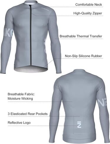 INBIKE Cycling Jersey Men, Long Sleeves Quick Dry Bike Shorts with Pockets, Moisture Wicking Bicycle Tops for Road Biking MTB in Saudi Arabia