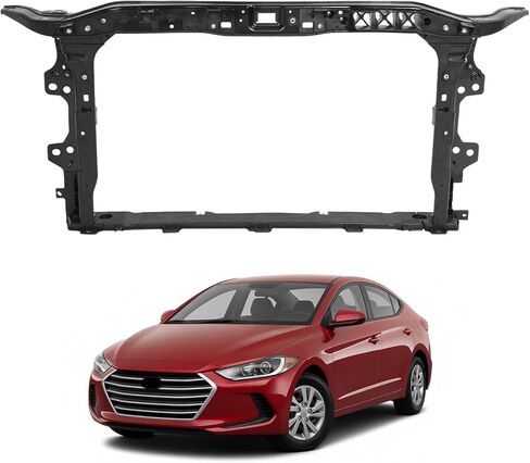 دعم الرادياتير متوافق مع 2017-2018 Hyundai Elantra البديل النهائي لـ HY1225202 64101F2000 الصلب الكهربائي المجهز بتركيبات المبرد الأسود in Saudi Arabia