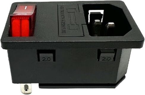 1 قطعة LZ-14-F15 C14 لوحة شنت المكونات مدخل التيار المتردد وحدة 3 دبابيس مقبس الطاقة مع 5X20MM 10A الصمامات والأحمر 250 فولت LED الروك التبديل in Saudi Arabia