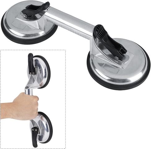 Double Plate Suction Cup, Aluminium Alloy Suction Cup, Professional Double Plates Glass Lifter Mover Dent Puller, for Glass, Metal, and Mirror Lifter in Saudi Arabia