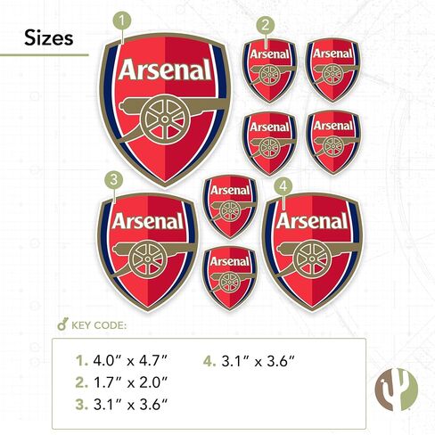 Desert Cactus Arsenal FC Stickers Gunners Decal Vinyl English Football Soccer Laptop Water Bottle Car Scrapbook (Type 3-2) in Saudi Arabia