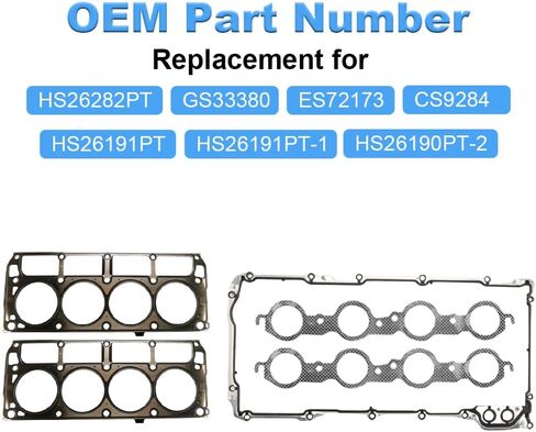 مجموعة حشية رأس الأسطوانة متوافقة مع Chevy Silverado Tahoe Avalanche Express Suburban، Buick Rainier، GMC Envoy Sierra Savana Yukon 4.8L 5.3L V8 2002-2011 لاستبدال CS9284 HS26191PT in Saudi Arabia