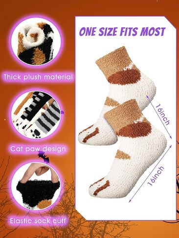 12 Pairs Halloween Fuzzy Socks Gift Set Funny Fuzzy Socks Boo Spooky Basket Stuffers Gift for Halloween in Saudi Arabia