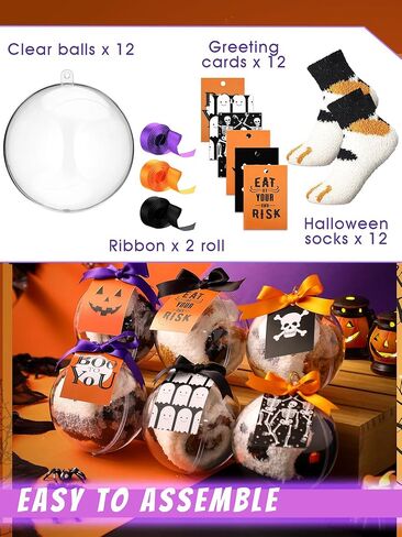 12 Pairs Halloween Fuzzy Socks Gift Set Funny Fuzzy Socks Boo Spooky Basket Stuffers Gift for Halloween in Saudi Arabia
