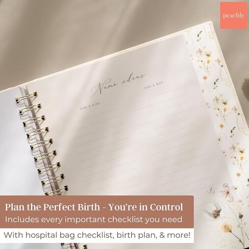 Peachly Pregnancy Journal - Linen Pregnancy Book to Capture Every Milestone - Pregnancy Must Haves - Baby Book Keepsake For Expecting First Time Moms and Experienced Moms in Kuwait