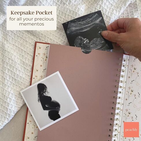 Peachly Pregnancy Journal - Linen Pregnancy Book to Capture Every Milestone - Pregnancy Must Haves - Baby Book Keepsake For Expecting First Time Moms and Experienced Moms in Kuwait