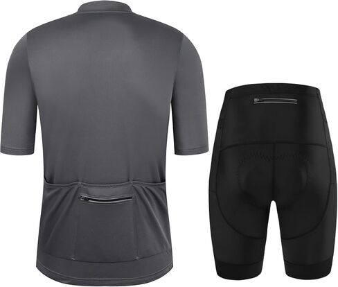 Men's Cycling Jersey 1/3 Zipper Cycling Clothing Set Solid Color Club Fit, Bike Jersey and Shorts Zipper Pocket in Kuwait