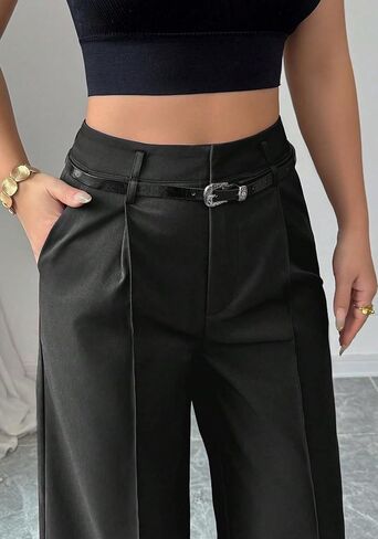 LKOUS High Waisted Work Pants for Women Casual Business Straight Leg Office Dress Pants Trousers with Pockets in Saudi Arabia