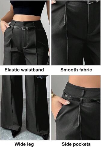 LKOUS High Waisted Work Pants for Women Casual Business Straight Leg Office Dress Pants Trousers with Pockets in Saudi Arabia