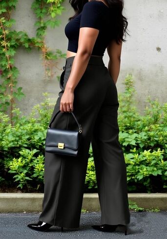 LKOUS High Waisted Work Pants for Women Casual Business Straight Leg Office Dress Pants Trousers with Pockets in Saudi Arabia