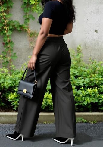 LKOUS High Waisted Work Pants for Women Casual Business Straight Leg Office Dress Pants Trousers with Pockets in Saudi Arabia