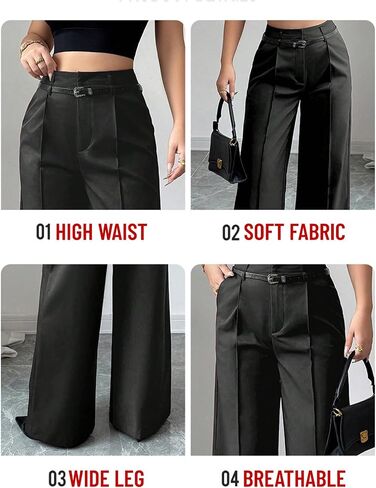 LKOUS High Waisted Work Pants for Women Casual Business Straight Leg Office Dress Pants Trousers with Pockets in Saudi Arabia