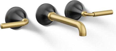 Kohler T26439-4-2MB Tone Wall-Mount Bathroom Sink Faucet Set, Bathroom Faucet with Two Lever Handles, Vibrant Brushed Moderne Brass in Saudi Arabia