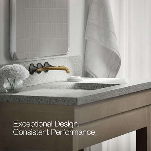 Kohler T26439-4-2MB Tone Wall-Mount Bathroom Sink Faucet Set, Bathroom Faucet with Two Lever Handles, Vibrant Brushed Moderne Brass in Saudi Arabia