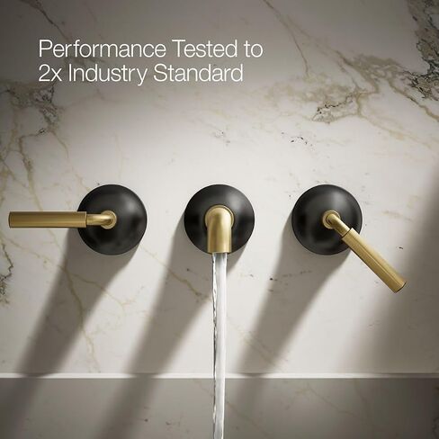Kohler T26439-4-2MB Tone Wall-Mount Bathroom Sink Faucet Set, Bathroom Faucet with Two Lever Handles, Vibrant Brushed Moderne Brass in Saudi Arabia