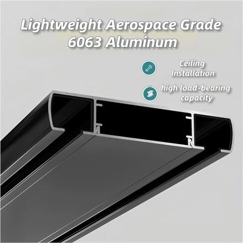 Silent Double Slide Curtain Track - 3.1m (10.2ft) Ceiling Mount Aluminum Alloy with Hooks & Accessories - Perfect for Living Room, Bedroom & Room Divider (White) in Saudi Arabia