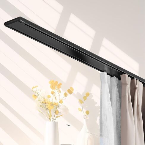 Double Curtain Track Set - Luxurious Conjoined Curtain Rails with Silent Rollers for Outdoor & Indoor Use - Ideal for Farmhouse, Bedroom, Living Room - White, 2.5m (8.2ft) in Saudi Arabia