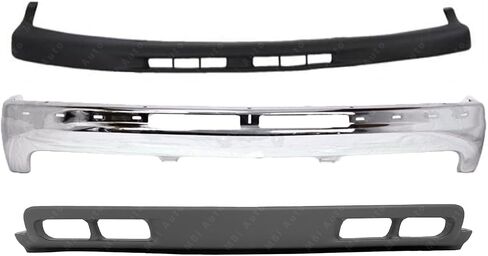 BUMPERS THAT DELIVER - Chrome, Steel Front Bumper Face Bar Air Deflector Trim Cap 3PC Kit Compatible with 2000-2004 Chevy Suburban/Tahoe 1999-2002 Silverado 1500, GM1002376 GM1051103 GM1092167 in Saudi Arabia