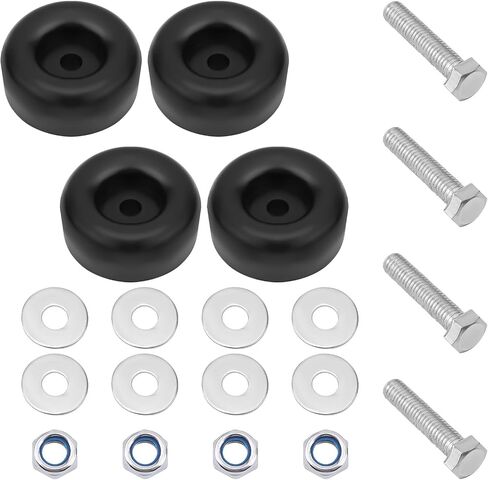 4pcs Trailer Ramp Door Rubber Bumpers, 2.5in Round Bump Truck Cargo Stops with Screws Nuts Spacers, Rubber Pads for Shock Absorption Replacement Parts Accessories in Saudi Arabia