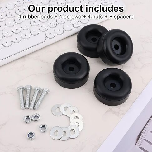 4pcs Trailer Ramp Door Rubber Bumpers, 2.5in Round Bump Truck Cargo Stops with Screws Nuts Spacers, Rubber Pads for Shock Absorption Replacement Parts Accessories in Saudi Arabia