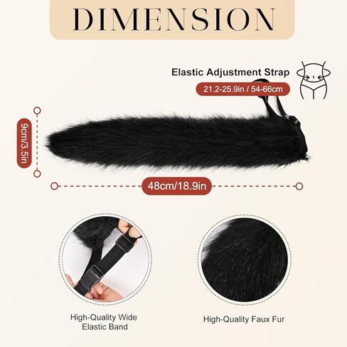 Faux Fur Furry Tail for Cosplay Halloween Fancy Party Costume Accessories in Saudi Arabia