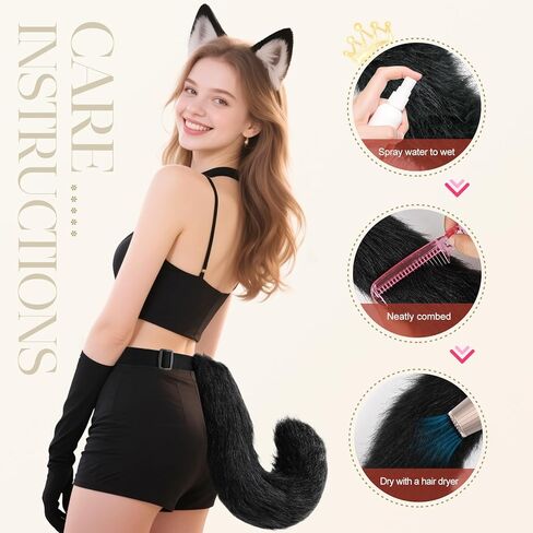 Faux Fur Furry Tail for Cosplay Halloween Fancy Party Costume Accessories in Saudi Arabia