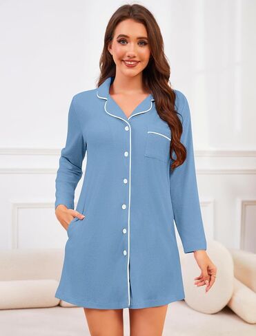 Bsubseach Terry Cloth Cover Up - Women Long Sleeve Button Down Bathing Suit Cover Ups Swim Robes with Pockets in Saudi Arabia