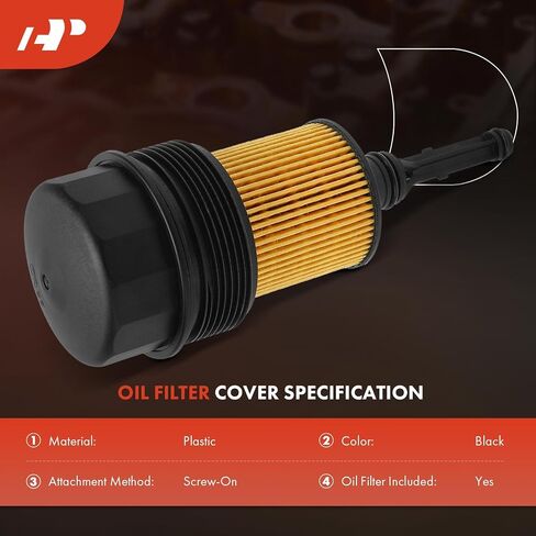 A-Premium Engine Oil Filter Housing Cap Cover Compatible with Dodge Sprinter 2500 3500 2003-2006 & Freightliner Sprinter 2500 3500 2002-2006, 2.7L, with Filter in Saudi Arabia