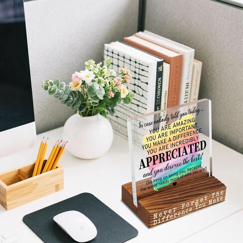 Thank You Appreciation Gifts for Coworkers, Teachers, Nurses, Mentors, Friends, Inspirational Motivational Quote Office Desk Decor Signs Plaque YTT03 in Saudi Arabia