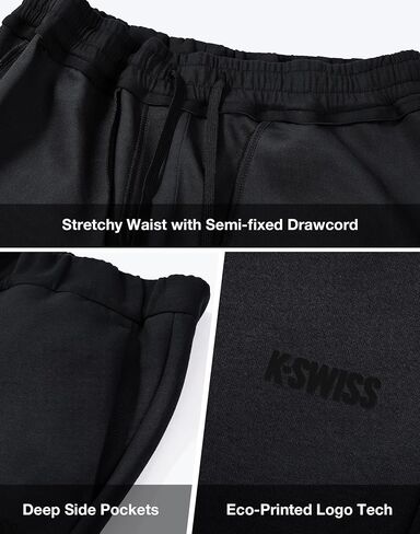 بنطال رياضي للرجال من K-Swiss بجيوب - سروال كاجوال برباط مفتوح من الأسفل خفيف الوزن وجيد التهوية in Kuwait
