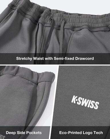 بنطال رياضي للرجال من K-Swiss بجيوب - سروال كاجوال برباط مفتوح من الأسفل خفيف الوزن وجيد التهوية in Kuwait