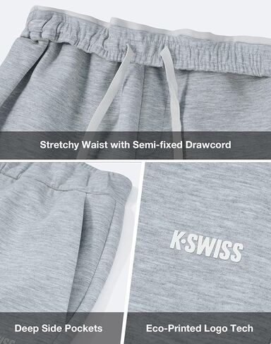 بنطال رياضي للرجال من K-Swiss بجيوب - سروال كاجوال برباط مفتوح من الأسفل خفيف الوزن وجيد التهوية in Kuwait