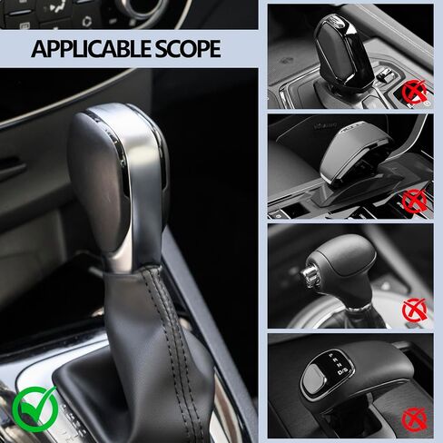 vvag Leather Car Gear Shift Knob Cover,Anti-Slip Handle Cover for Shift Lever Protection,Gear Stick Protector Universal Auto Interior Accessories for Most Cars, SUVs, Trucks (Black) in Saudi Arabia