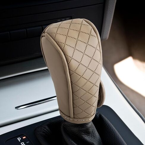 vvag Leather Car Gear Shift Knob Cover,Anti-Slip Handle Cover for Shift Lever Protection,Gear Stick Protector Universal Auto Interior Accessories for Most Cars, SUVs, Trucks (Black) in Saudi Arabia