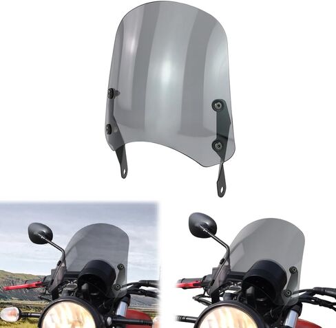Xitomer Windshield Windscreen Compatible with Moto Guzzi V7 750 II III 2008-2020 Moto Guzzi V7 750 2 3, Moto Guzzi V7 850 2021-2024 Motorcycle Windshield with Bracket headlight Mount (Grey) in Saudi Arabia