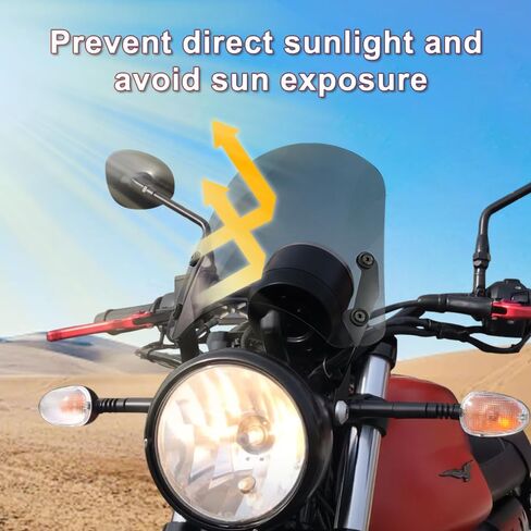 Xitomer Windshield Windscreen Compatible with Moto Guzzi V7 750 II III 2008-2020 Moto Guzzi V7 750 2 3, Moto Guzzi V7 850 2021-2024 Motorcycle Windshield with Bracket headlight Mount (Grey) in Saudi Arabia
