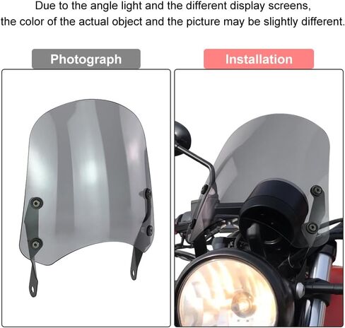 Xitomer Windshield Windscreen Compatible with Moto Guzzi V7 750 II III 2008-2020 Moto Guzzi V7 750 2 3, Moto Guzzi V7 850 2021-2024 Motorcycle Windshield with Bracket headlight Mount (Grey) in Saudi Arabia