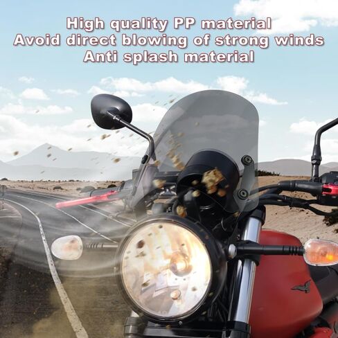 Xitomer Windshield Windscreen Compatible with Moto Guzzi V7 750 II III 2008-2020 Moto Guzzi V7 750 2 3, Moto Guzzi V7 850 2021-2024 Motorcycle Windshield with Bracket headlight Mount (Grey) in Saudi Arabia