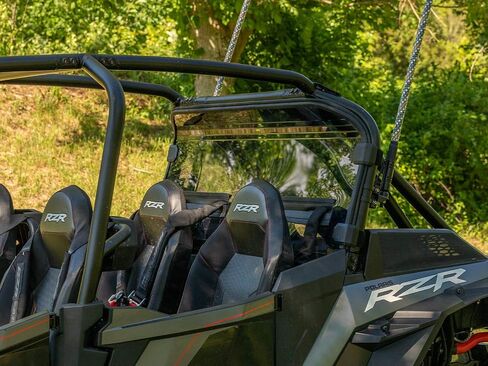 SuperATV Dark Tint Rear Windshield for 2018-2021 Polaris RZR XP Turbo S | XP 4 Turbo S | Standard 1/4" Thick Polycarbonate - 250x Stronger Than Glass | Protects From Debris | Made in USA in Saudi Arabia