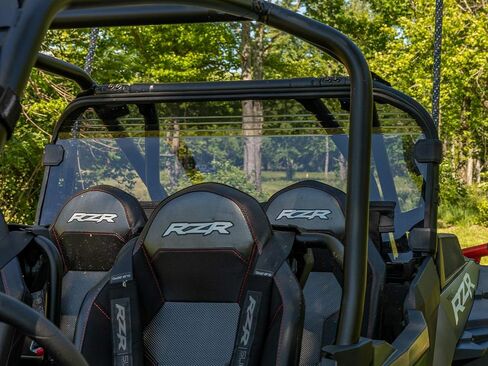 SuperATV Dark Tint Rear Windshield for 2018-2021 Polaris RZR XP Turbo S | XP 4 Turbo S | Standard 1/4" Thick Polycarbonate - 250x Stronger Than Glass | Protects From Debris | Made in USA in Saudi Arabia