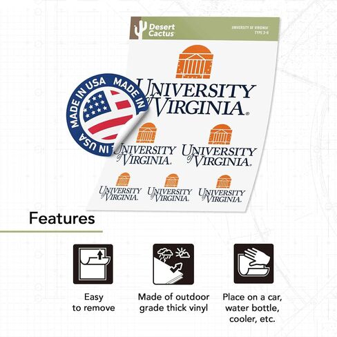 Desert Cactus University of Virginia Cavaliers UVA Wahoos Stickers Vinyl Decals Laptop Water Bottle Car Scrapbook T3 (Type 3-1) in Saudi Arabia