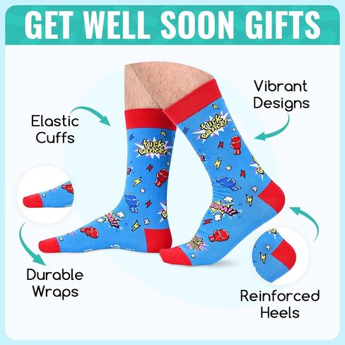 Zmart Breast Cancer Gifts - Women Men Cancer Awareness Chemo Socks for Survivors after Surgery in Saudi Arabia