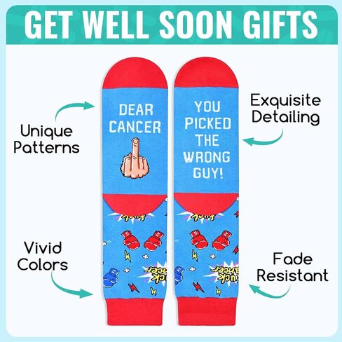 Zmart Breast Cancer Gifts - Women Men Cancer Awareness Chemo Socks for Survivors after Surgery in Saudi Arabia