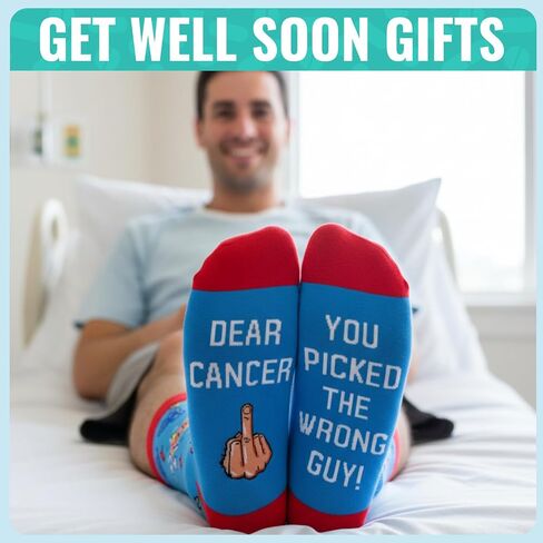 Zmart Breast Cancer Gifts - Women Men Cancer Awareness Chemo Socks for Survivors after Surgery in Saudi Arabia