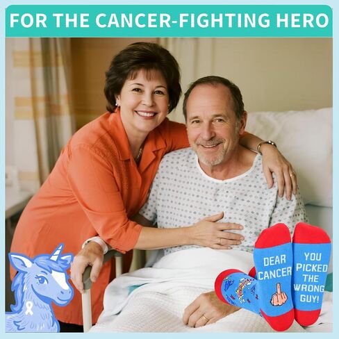Zmart Breast Cancer Gifts - Women Men Cancer Awareness Chemo Socks for Survivors after Surgery in Saudi Arabia
